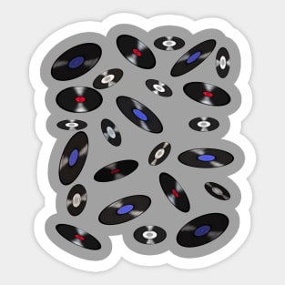 Vinyl Records (Gray Background) Sticker